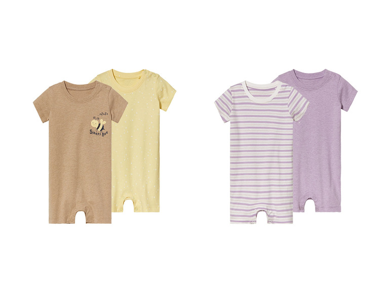 Gehe zu Vollbildansicht: lupilu® Baby Pyjamas, 2 Stück, aus reiner Bio-Baumwolle - Bild 1