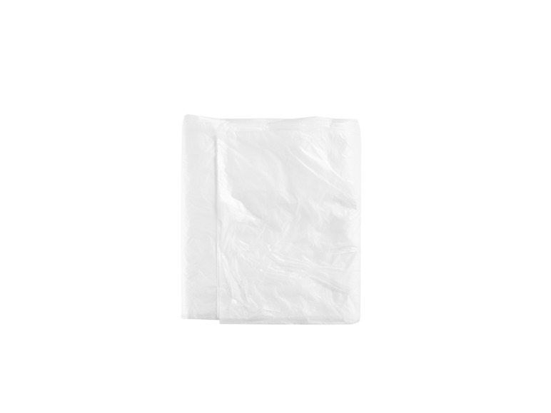 Ein weißer Plastikmüllsack.