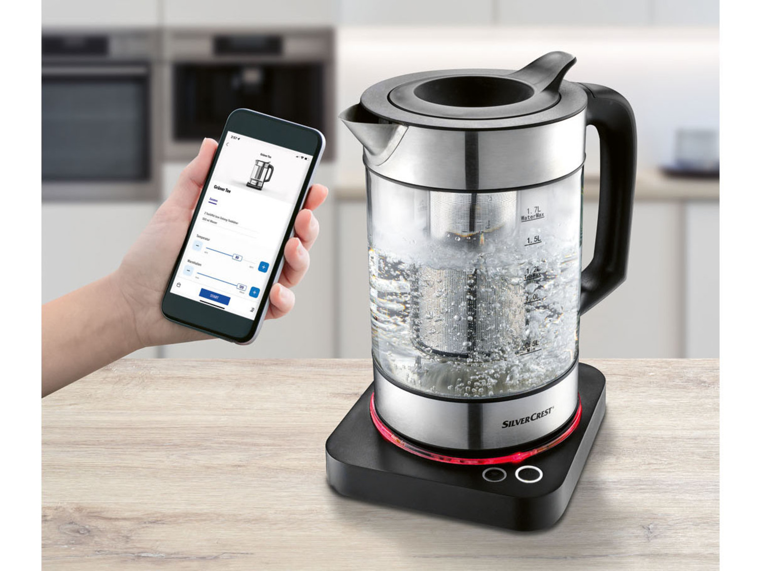  SILVERCREST KITCHEN TOOLS Wasserkocher Smart SWS 3000 A1 1 7 L 