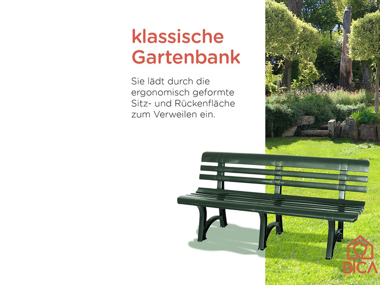 Gehe zu Vollbildansicht: Bica Gartenbank »Olimpia«, 3-Sitzer, Kunststoff, witterungsbeständig, 330 kg Belastbarkeit - Bild 18
