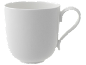 Weiße Keramiktasse mit schlichtem, elegantem Design