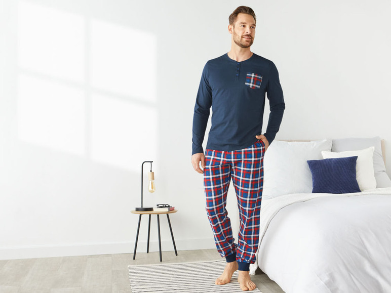 Gehe zu Vollbildansicht: LIVERGY® Herren Pyjama, mit Baumwolle - Bild 3