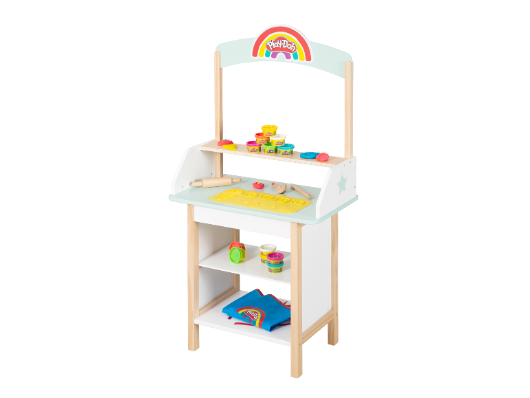 Play-Doh Knet-Stand mit Zubehör.