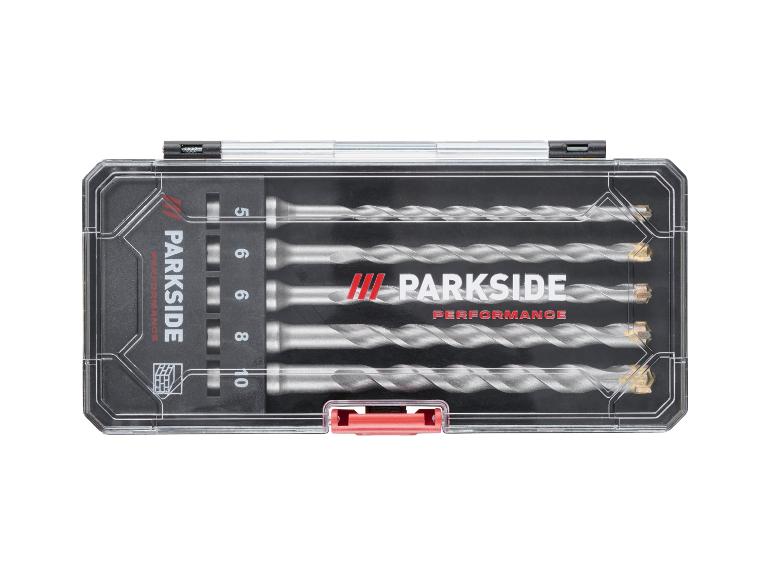 Set mit 5 Bohrer in einer transparenten Box, mit sichtbaren Größen 5, 6, 6, 8 und 10 mm.