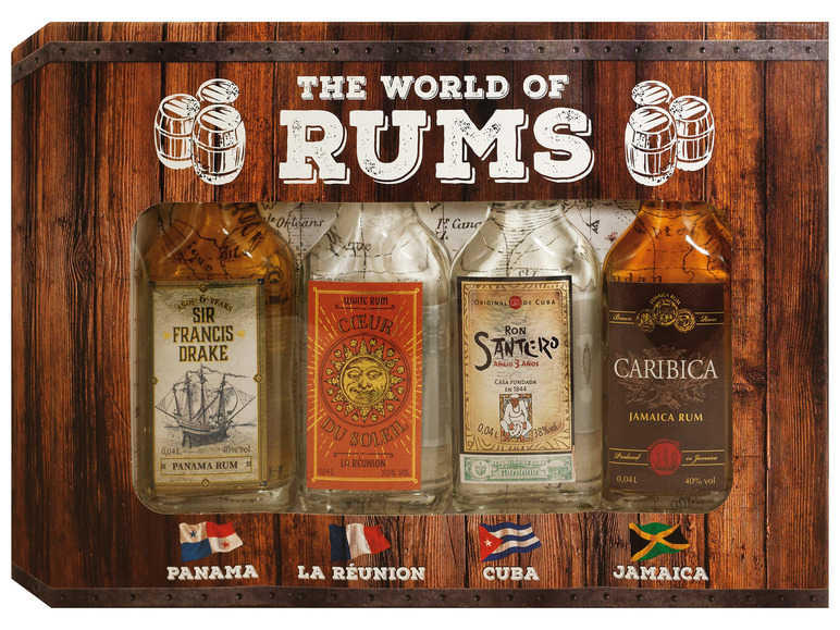 Gehe zu Vollbildansicht: World of Rums Box 4 x 40 ml, 37,5-40% Vol - Bild 1