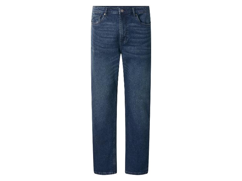 Herren-Jeans aus dunklem Denim mit klassischem geradem Schnitt.