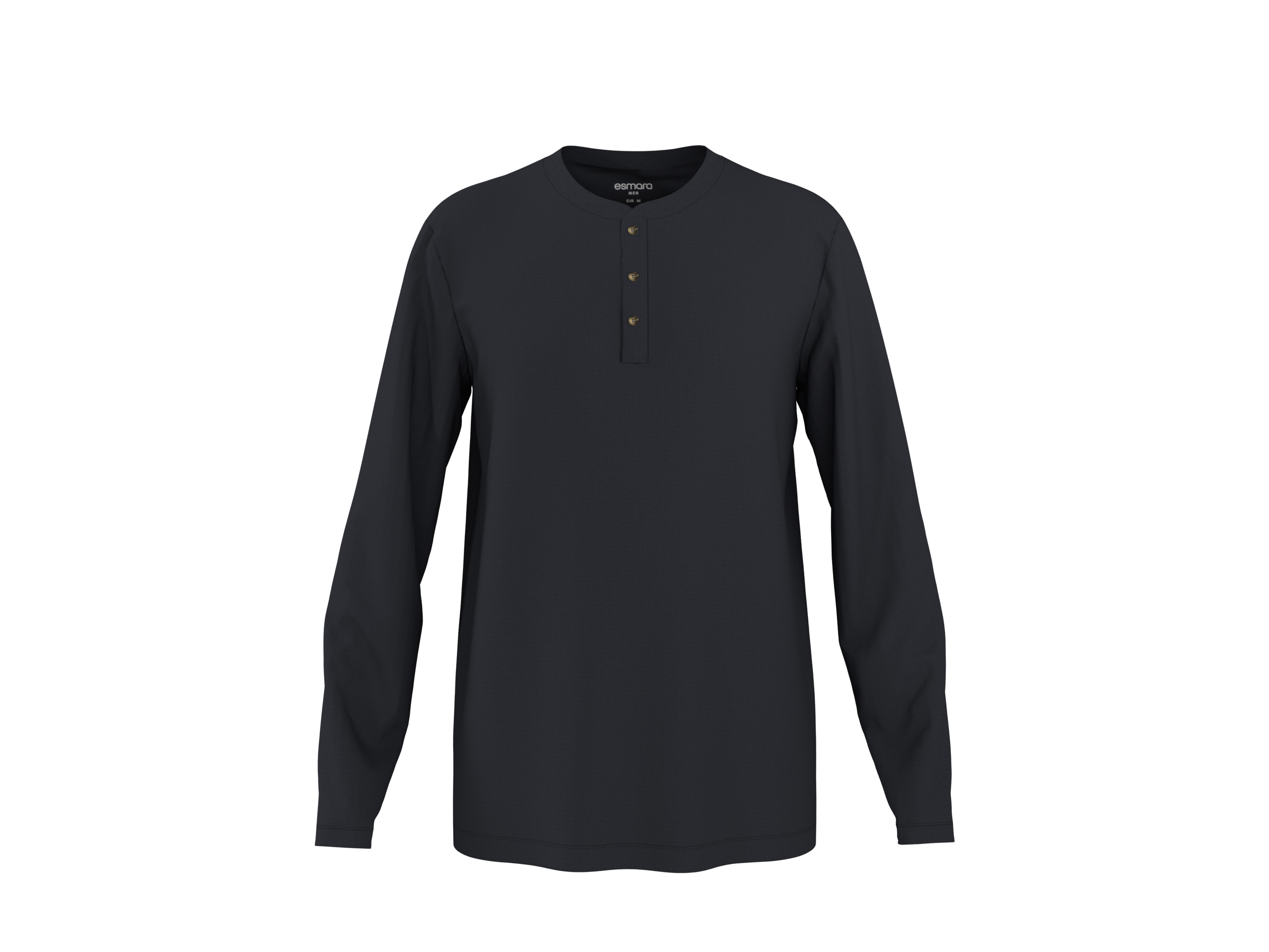 ESMARA MEN Herren Langarmshirt (Schwarz, L (52/54))""