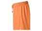Orangefarbene Sweatshorts mit elastischem Bund und Kordelzug.
