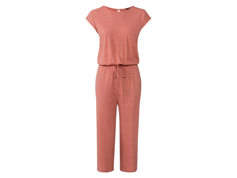 Gehe zu Vollbildansicht: esmara® Damen Leinen-Jumpsuit, 3/4 Länge, mit Schlitz - Bild 2