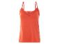 Orangenes Top mit Spitze.
