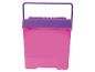 LUPILU® Rosa Bausteinebox mit violettem Deckel und Tragegriff.
