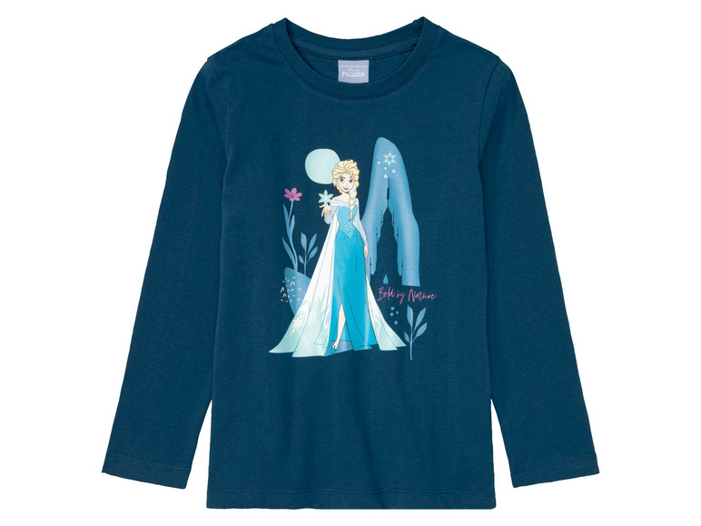 Ein dunkelblaues Langarmshirt mit Elsa von Frozen