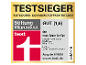 Schaumstoffmatratzen-Testlabel mit der Bewertung „GUT (1,6)“ von Stiftung Warentest.