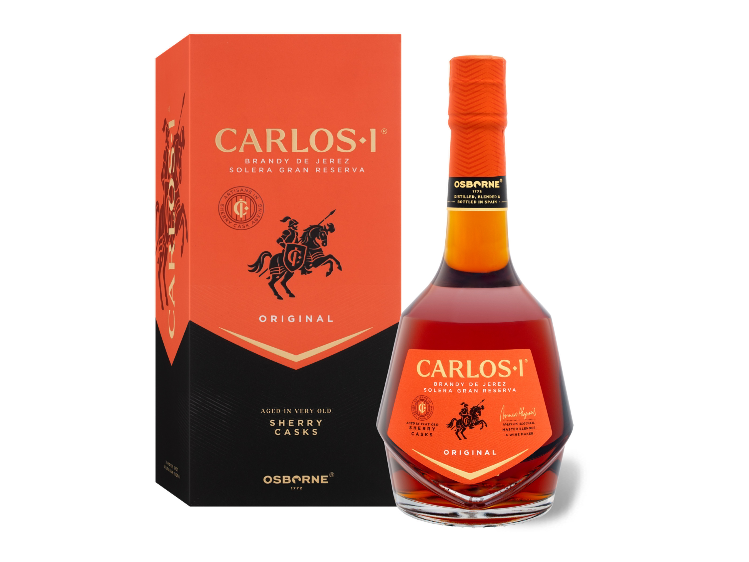 OSBORNE Carlos I Brandy de Jerez Solera Gran Reserva Sherry Casks mit Geschenkbox 40% Vol