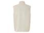 Eine weiße Fleece-Weste ohne Ärmel.