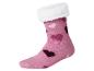 Rosa Socken mit Herzen und flauschigem Futter