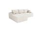 Beiges modulares Ecksofa mit Kissen, bezogen mit Cordstoff.