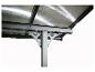 Metallpergola mit transparentem Polycarbonatdach, Nahaufnahme