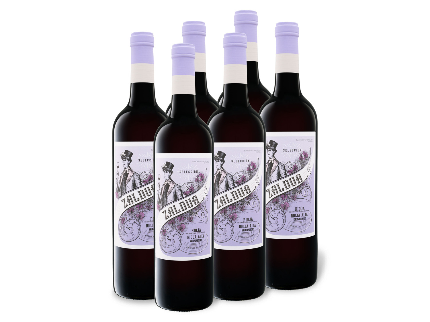 6 x 0,75-l-Flasche Weinpaket Zaldua Selección Rioja Al…