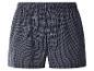 Dunkle karierte Herren-Boxershorts mit Gummibund und Knopf