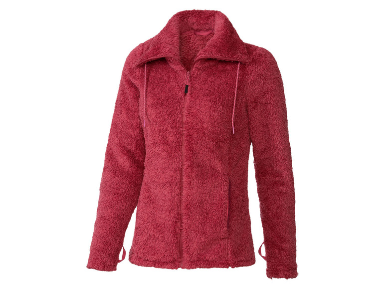 Ein rosafarbenes Fleece-Jack mit Reißverschluss