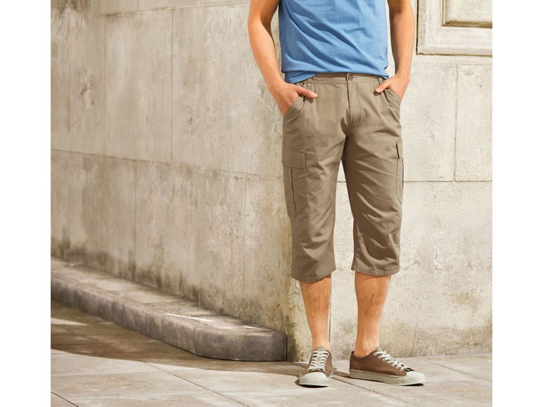 Herren Hose, 3/4-Länge, mit aufgesetzten Cargo-Taschen