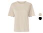Beiges Kurzarm-T-Shirt mit Farboptionen in Beige und Schwarz.