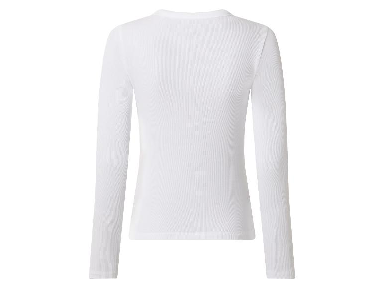Weißes Damen-Langarmshirt, Rückansicht