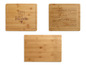 Drei Holz-Schneidebretter mit unterschiedlichen Designs.