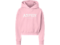 Rosa Kapuzenpullover mit dem Schriftzug „ASPEN“ und „COLORADO“ in Weiß.