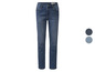 Dunkelblaue Jeans in verschiedenen Farben.