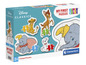 Vier Disney-Puzzles mit Dumbo, Bambi, Simba und 101 Dalmatinern von Clementoni.
