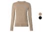 Beiger Langarm-Rundhalspullover mit Farboptionen in Beige und Schwarz.