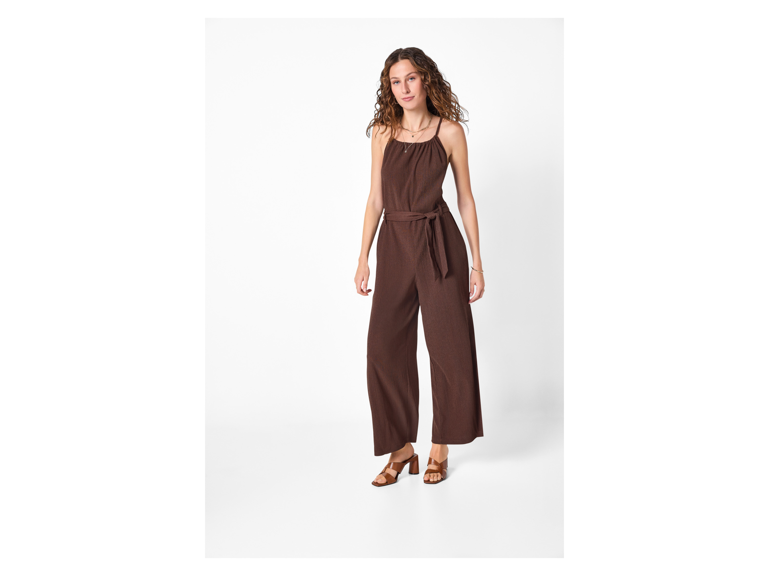 ESMARA® Damen Crêpe-Jumpsuit (Braun, XS(32/34)) – Bild 2 von 3