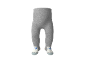 Graue Baby-Strumpfhose mit Eisbären-Design an den Füßen
