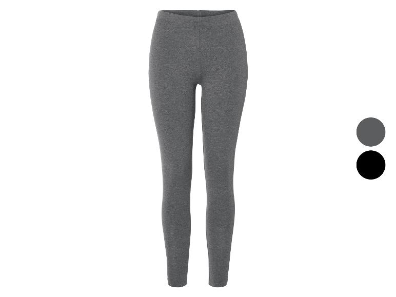 Graue und schwarze Leggings für Damen.