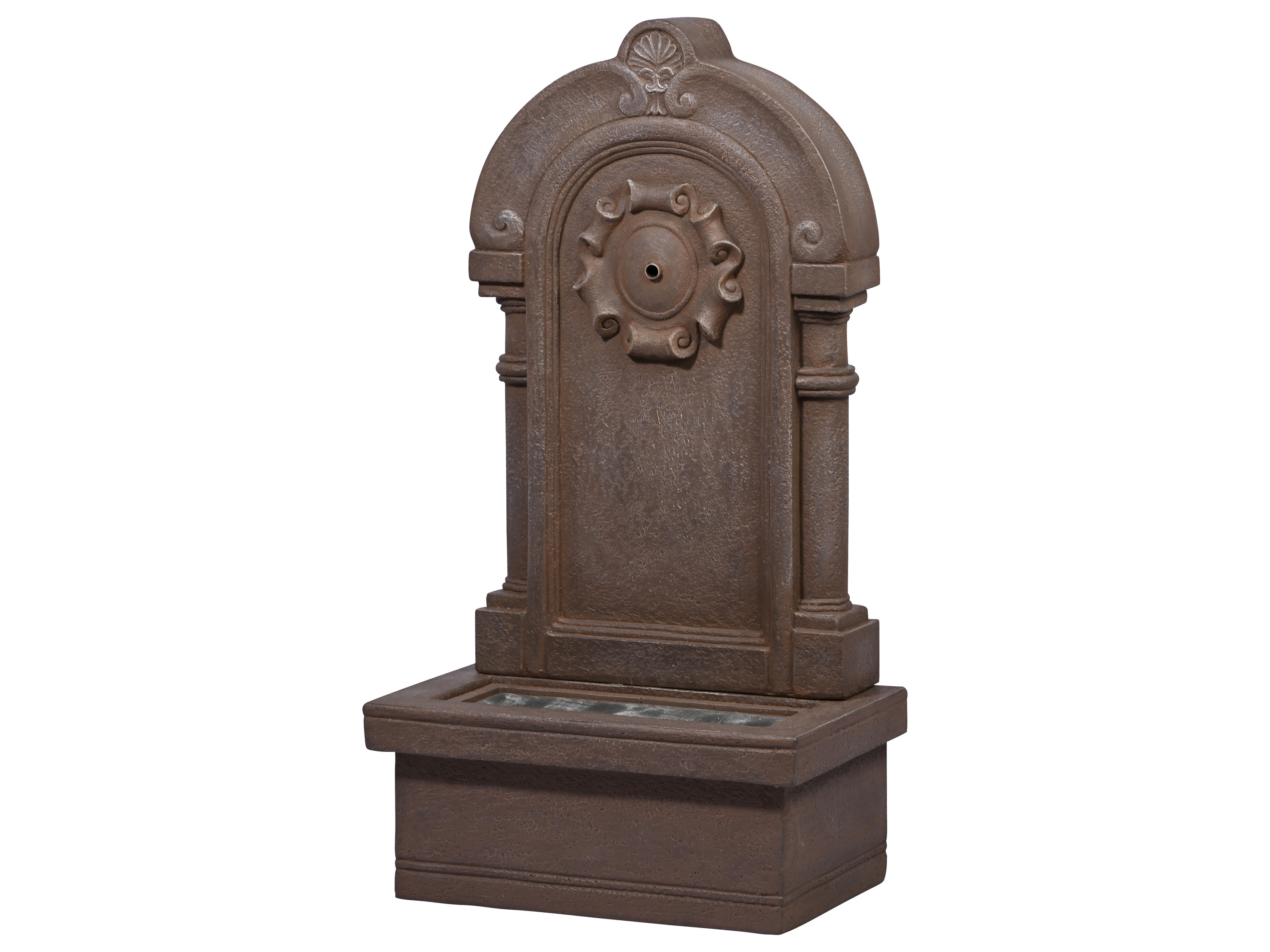 dobar Gartenbrunnen mit LEDs und Solar-Panel (Poseidon/sandstein) | 04055894960905