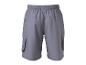 Graue Cargo-Shorts mit elastischem Bund.