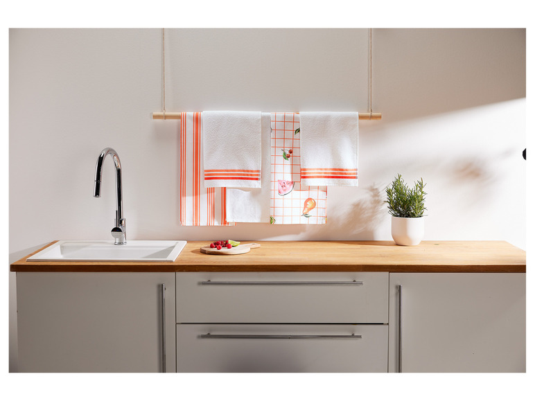 Gehe zu Vollbildansicht: LIVARNO home Küchentuchset, 5 Stück, aus Baumwolle - Bild 3