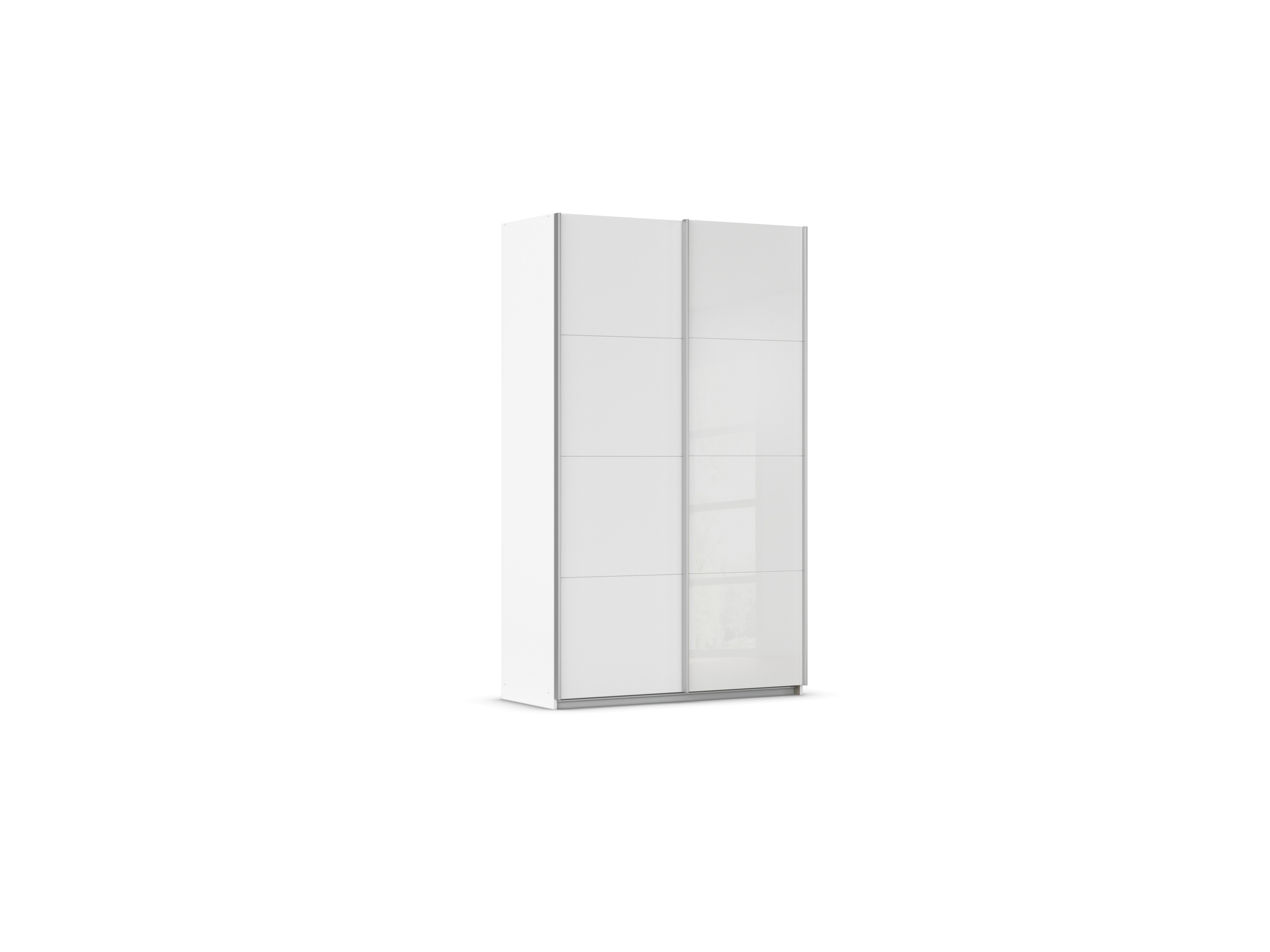 RAUCH ORANGE Quadra Schwebetürenschrank mit Glaselementen (premium-zubehör, Korpus:Weiß, Glas:Weiß, 136 x 230 cm) – Bild 4 von 4