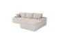 Helles beiges geripptes Cord-Ecksofa mit Kissen