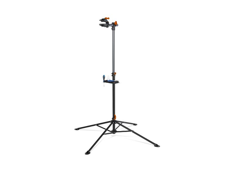 Fahrrad Montageständer mit Werkzeugablage und verstellbarer Klemme