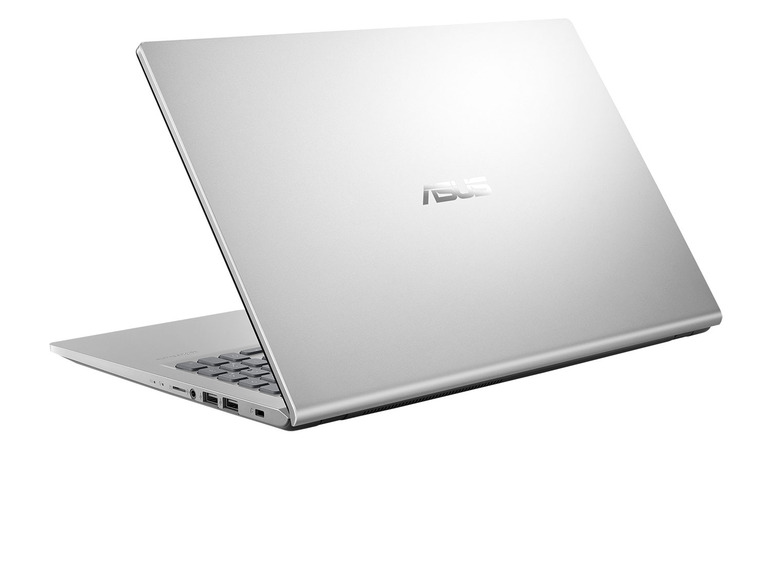 Ein silberner Asus Laptop mit geschlossenem Deckel.