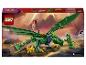 Grünes Drachenspielzeug mit einer Ninja-Figur und einem kleinen goldenen Drachen, Nummer 71829.