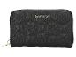 Schwarze Mexx Geldbörse mit geprägtem M-Muster und Reißverschluss.