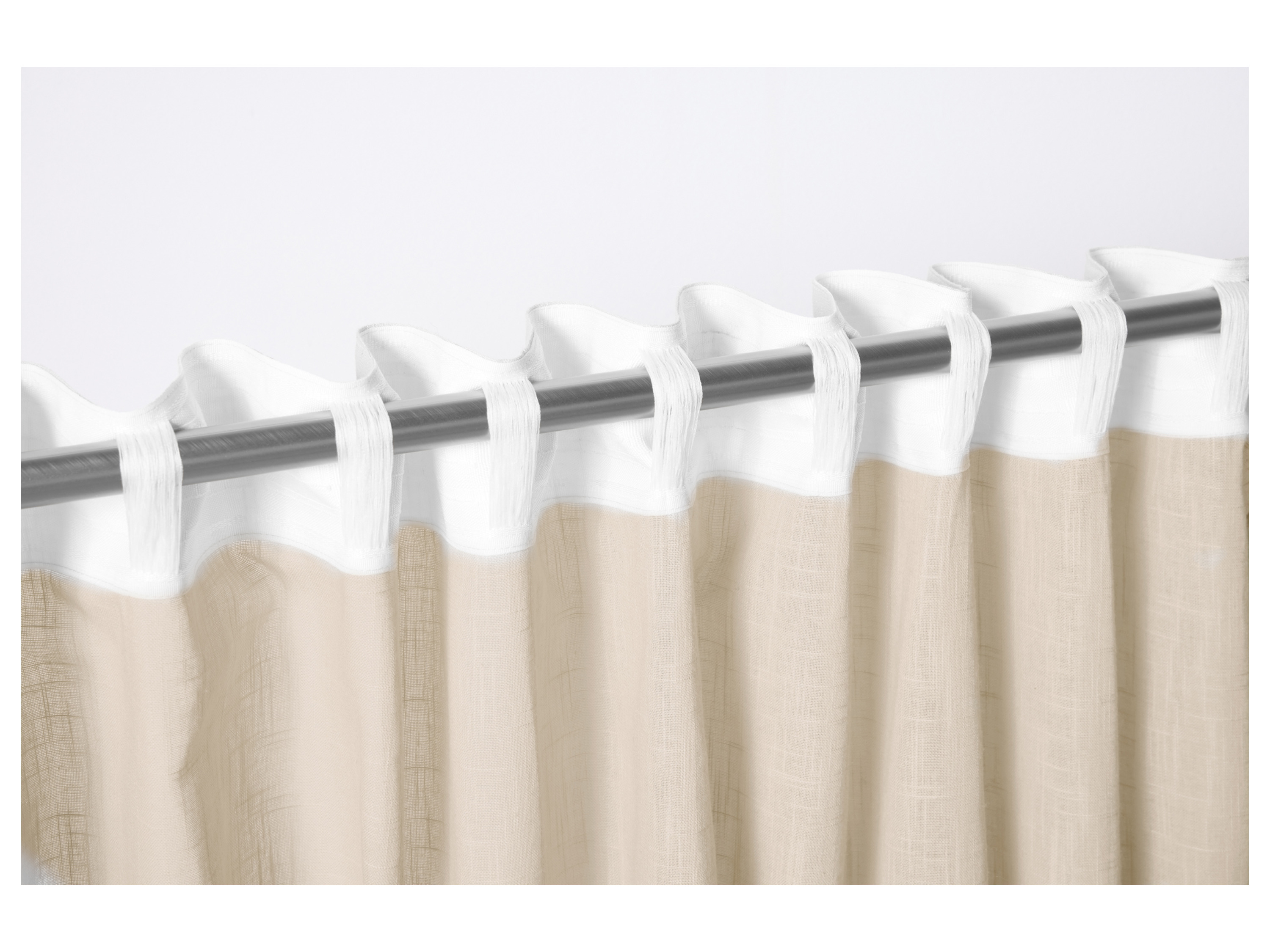 Thumbnail - LIVARNO home Vorhangschal-Set, 2-teilig (Beige)