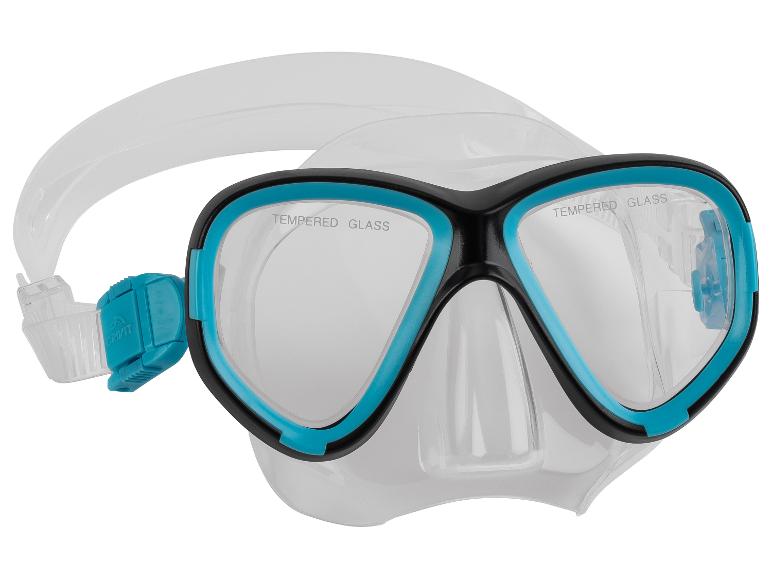 Cressi Tauchmaske, gehärtetes Glas, blau-schwarz.