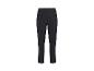 Schwarze, gerade geschnittene Hose mit elastischem Bund.