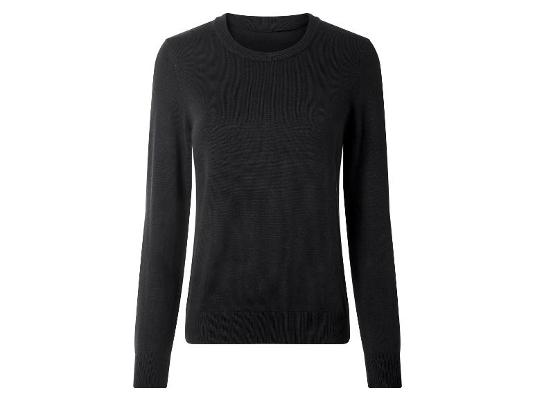 Schwarzer Langarm-Pullover mit Rundhalsausschnitt