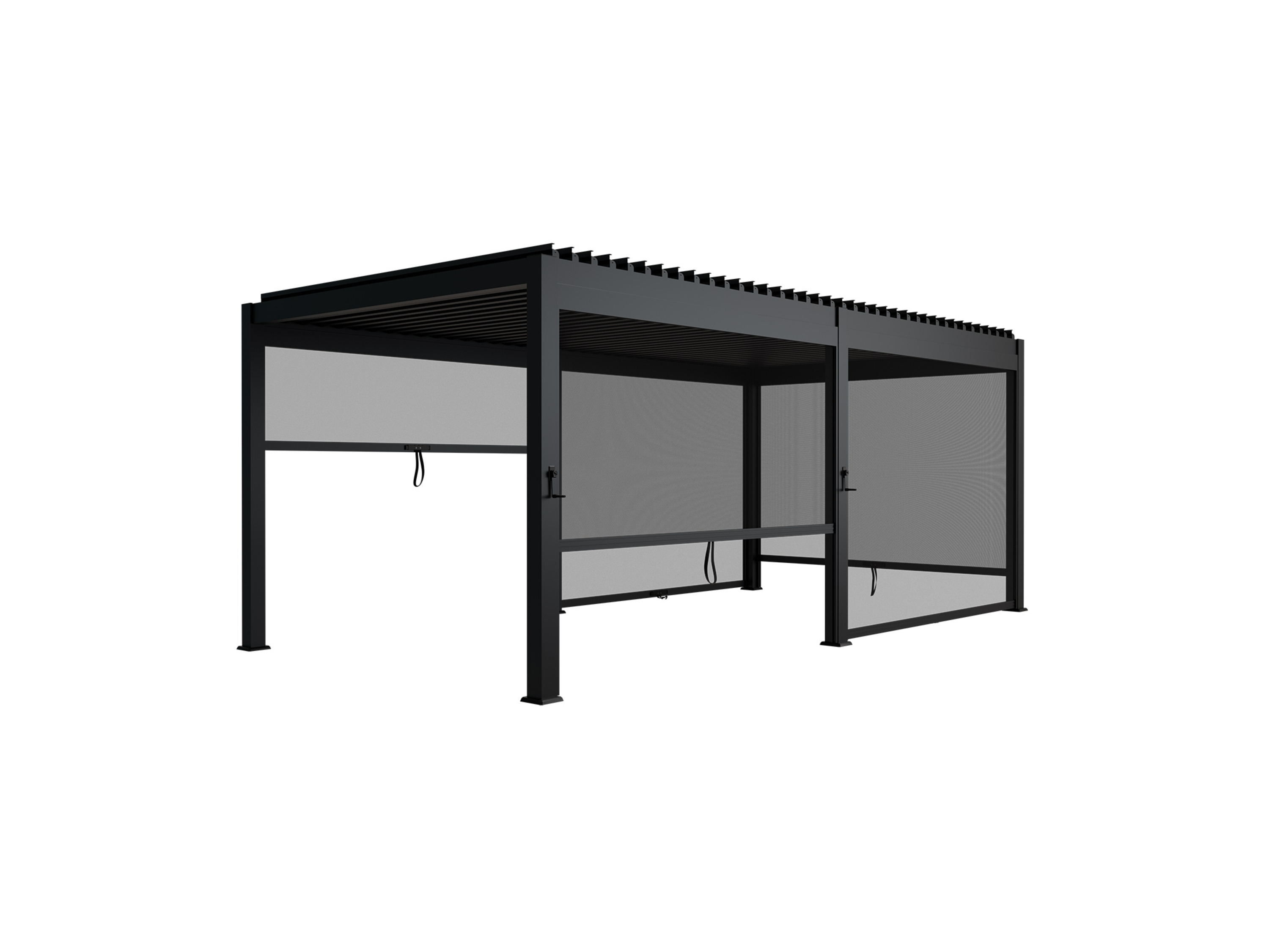 Juskys Terrassendach Tahiti 3x5,9 m, BxT: 590x300 cm, Lamellendach, Pergola für Garten, Terrasse, stabil & wetterfest – Bild 4 von 4